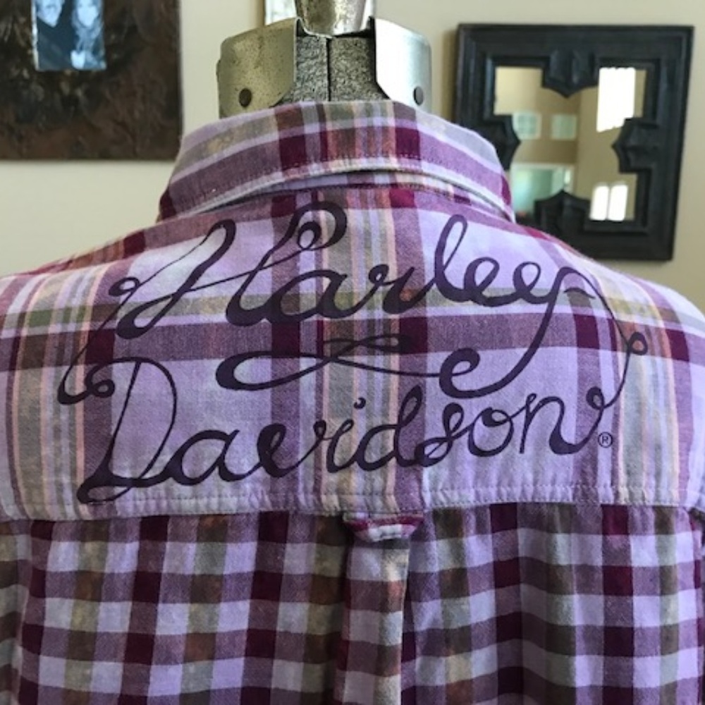 HARLEY DAVIDSON Distressed Bleach Tunic' Top